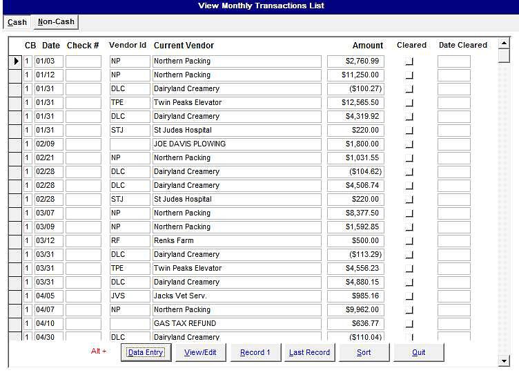 Vendor Data Entry